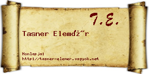 Tasner Elemér névjegykártya