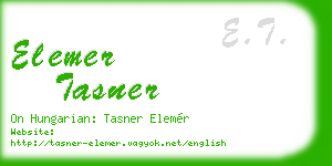 elemer tasner business card